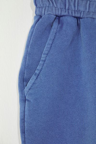 Edit by Trendyol Modré pletené šortky a bermudy Regular Cut Thick Effect TEDSS25SR00001