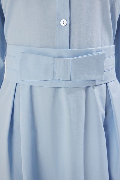 Trendyol Modest Světle modré tkané šaty s mašlí TCTSS25EB00122