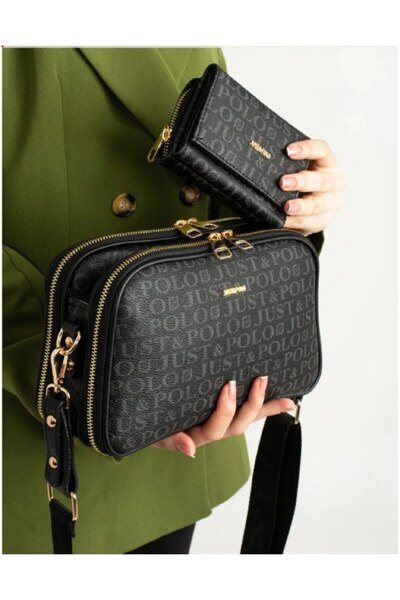 Just Polo حقيبة كتف ومحفظة نسائية مكونة من 4 أقسام من JustPolo tyc1akfct4023