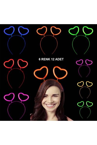 shop Glow Stick Glow in the Dark Phosphorescent Heart Crown 12 Pieces