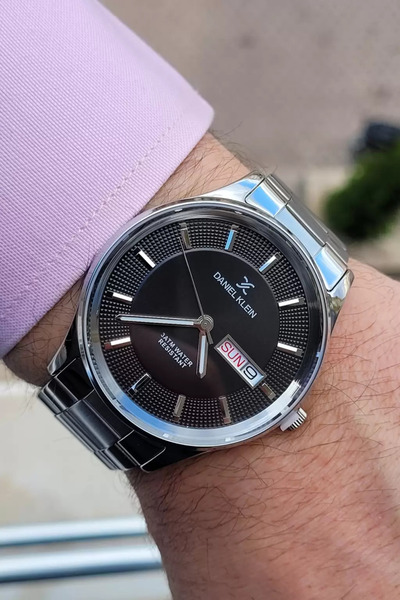 Daniel Klein Kadranı Siyah Kordonu Silver Renk 24 Ay Garantili 44 Mm Erkek Ko...
