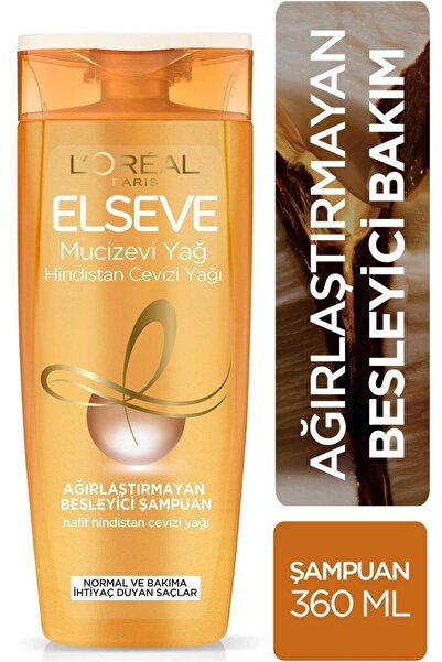 ELSEVE L'oréal Paris Mucizevi Hindistan Cevizi Yağı Ağırlaştırmayan Besleyici Şampuan 360 ml