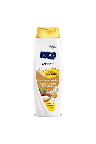 Hobby Shampoo Natural Oil Extracts Argan Chamomile Dry Damaged Hair 600 ml