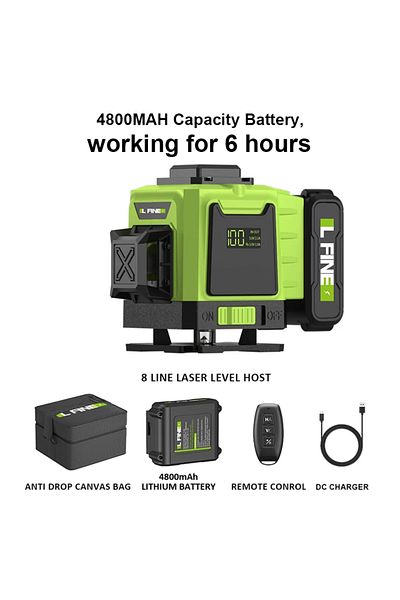 Choice 8 lines LFINE 3D/4D Laser Level 8/12/16 Lines Horizontal And Vertical With Remote Control 8 Lines 36