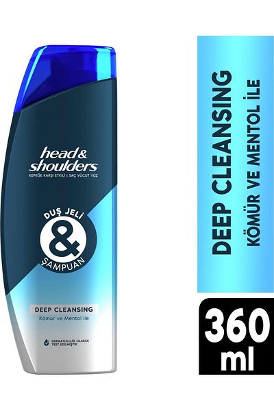 Head&Shoulders Head Shoulders Shower Gel and Shampoo Deep Cleansing Charcoal and Menthol 360 ml