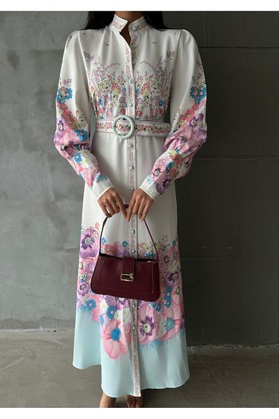 suphias Atlas Fabric Dress (BELT INCLUDED)