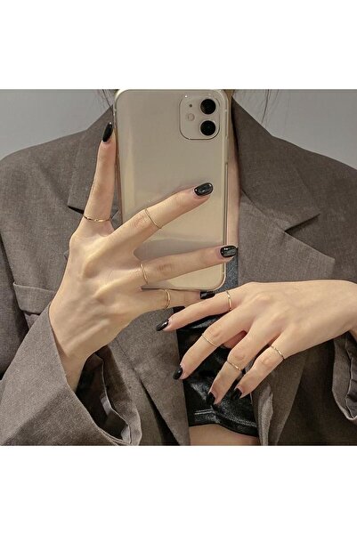 Ervalina 8'li Kadın Yüzük ve Eklem Yüzük Set