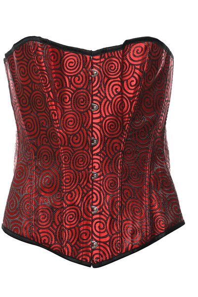 Generic Fashion Women's Overbust Corset Bustier, Medium Red Bustier
