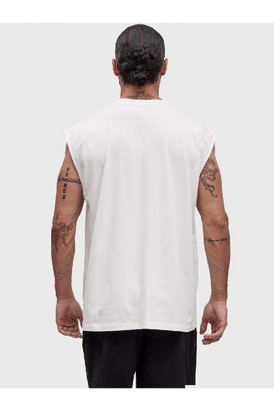 Boi White R Design Printed Oversize Bottom Top Shorts Set - Athlete Sleeveless T-Shirt and Shorts Set Summer