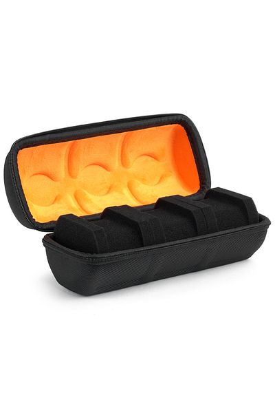 HUOAED Orange Premium Hard-Shell 3 Slots Watch Travel Case - Protective Storage Organizer Box for Men and W