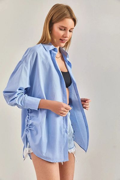 Bianco Lucci Übergroßes Damenhemd mit Kordelzug 60261509