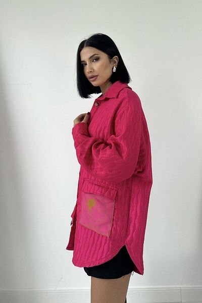 modaserdem Fuchsia Pocket Quilted Shirt