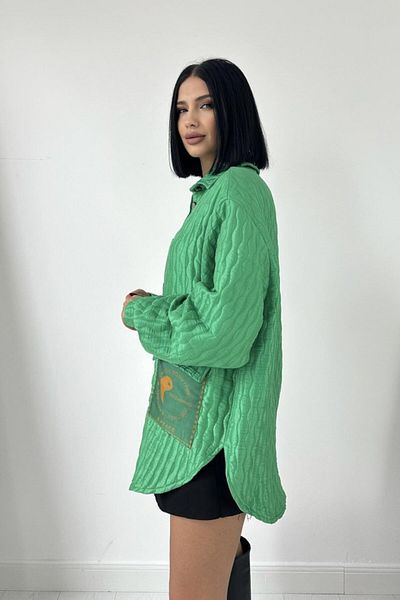 modaserdem Green Pocket Quilted Shirt