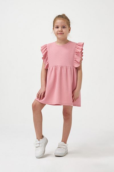 Minipodyum Ruffled Girl's Summer Waffle Dress