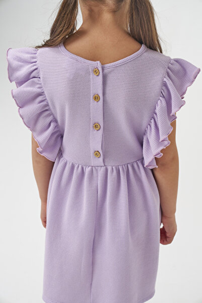 Minipodyum Καλοκαιρινό φόρεμα βάφλας για κορίτσια με βολάν