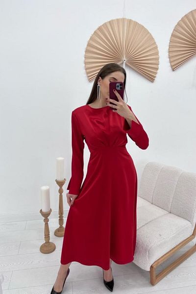 ZAGA Prime Modavera Red Satin Long Dress