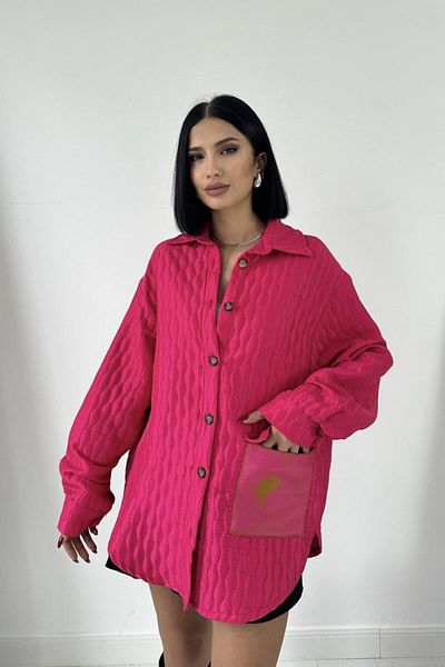 modaserdem Fuchsia Pocket Quilted Shirt