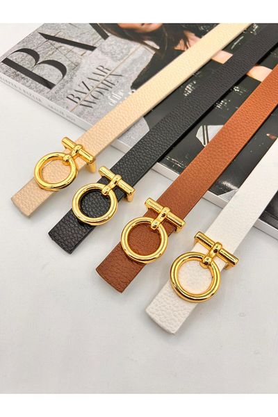 MODAM HİFA 4 bucăți ovală cu cataramă aurie pentru femei, curea pentru pantaloni, curea pentru rochie, curea pentru cămașă, curea pentru haină