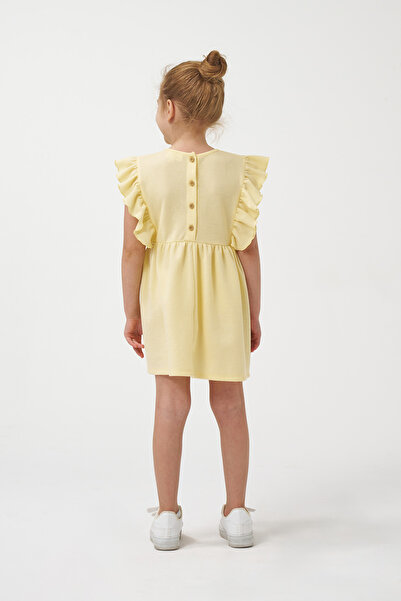Minipodyum Fırfırlı Kız Çocuk Yazlık Waffle Elbise
