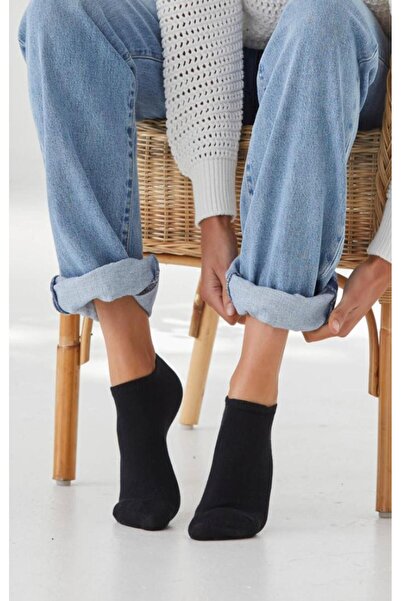 Ozzy Socks 6 Pairs Seamless Women's Black Bamboo Invisible (sneaker) Sneaker Socks