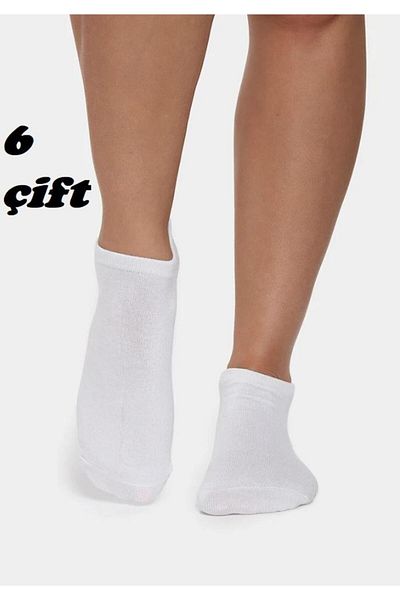 Ozzy Socks 6 чифта безшевни дамски бели бамбукови невидими маратонки