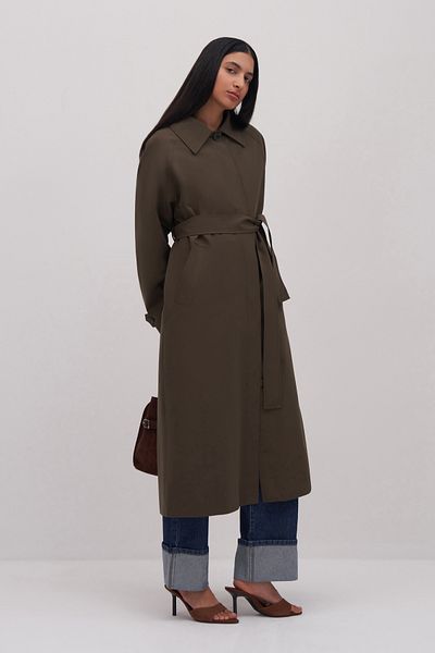 mathilda store Women's Khaki Liora Maxi Trench Coat