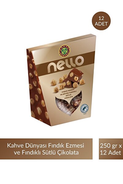 Kahve Dünyası Kahve Dünyası Nello Fındık Ezmesi ve Bütün Fındıklı Sütlü Çikol...