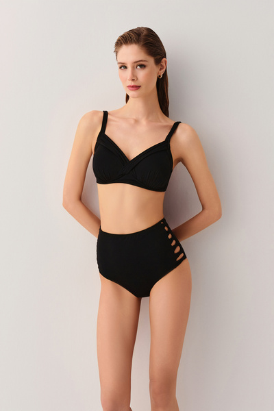 SUWEN Yüksek Bel Yanı Biyeli Bikini Alt
