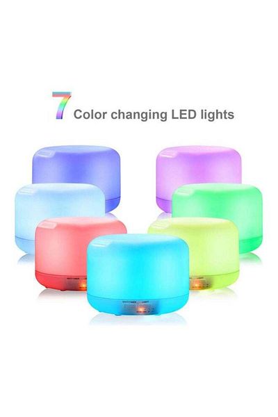 COOYA ناشر رائحة الزيوت العطرية، 500 مل، إضاءة LED بسبعة ألوان، إيقاف تلقائي بدون ماء، مناسب للمكتب وغرفة النوم