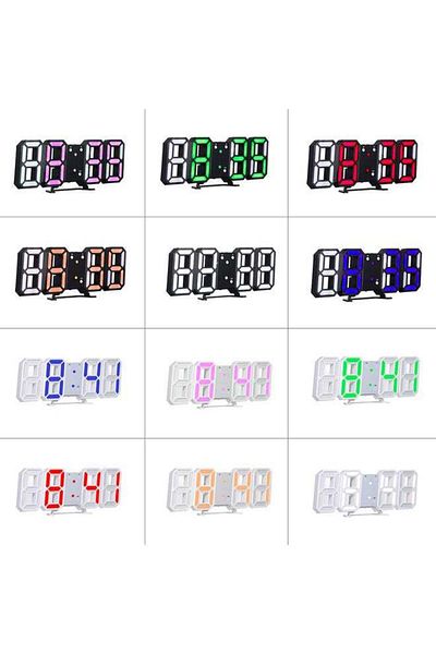Generic 3D LED Digital Clock white 29.00x4.50x10.00cm
