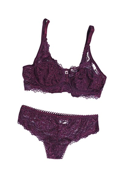 Ladytime طقم حمالة صدر دانتيل إسفنجية صغيرة -115