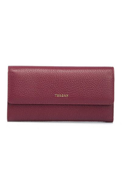 Tergan Burgundy Leather Women's Wallet - S1Cb 00005719 -M71