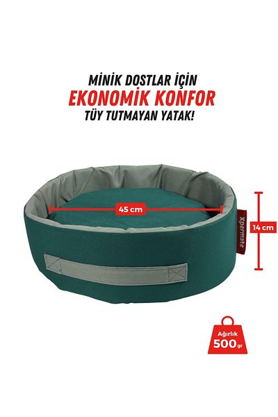 XPERMATE عش الكلب وسرير القطط - كبير / أخضر / رمادي / مع مظلة