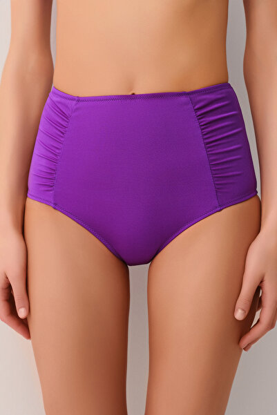 SUWEN Yüksek Bel Pileli Bikini Alt