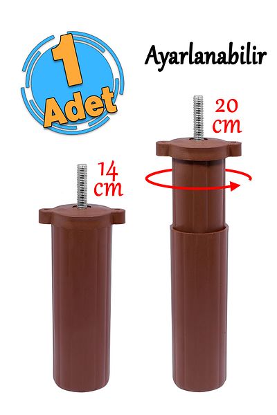 Badem10 14 Cm Lățime M8 Șurub Reglat Mobilier Maro Baza Canapea Picior Suport Scaun