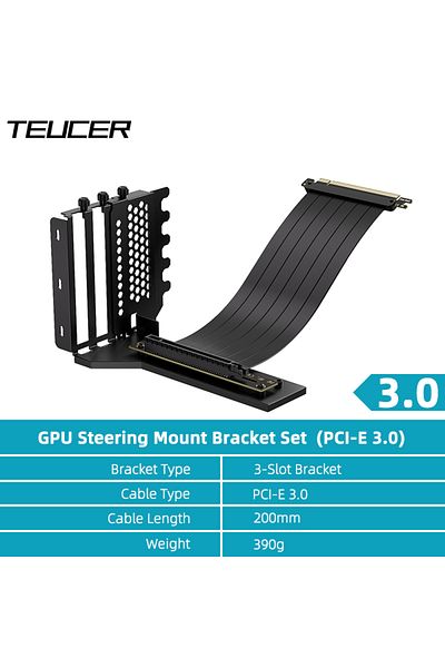Choice PCI-E3.0 BK-20CM TEUCER L-Z3 PCI-E3.0 Graphics Card Vertical Mounting Bracket 200mm PCI-E 4.0 x16 Ex