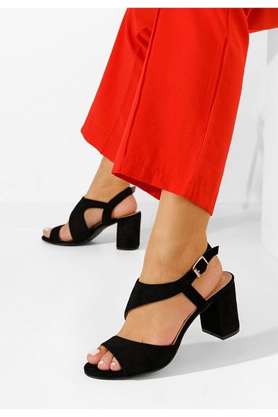 B T Shoes Sandale elegante cu toc gros Floresta negre