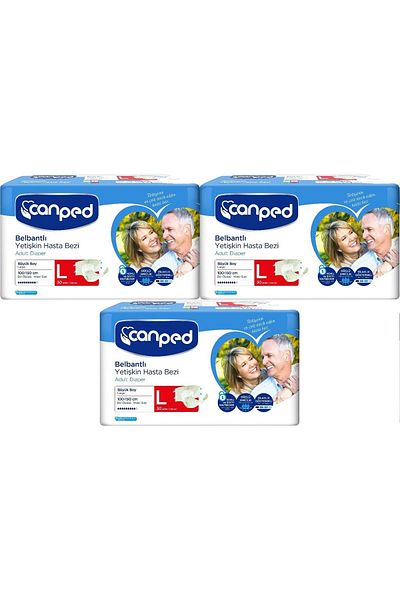 Canped Patient Diapers Adult with Waist Band Polyethylene L-large Size 90 Pieces