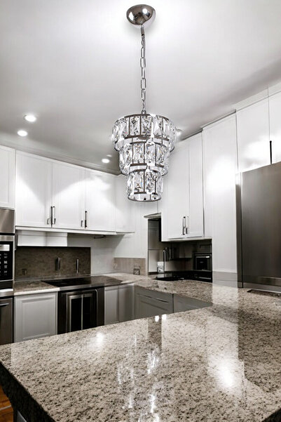 KORKMAZ KLAS KORKMAZ KLAS CAM AYDINLATMA SAFİR KRİSTAL TEKLİ AVİZE