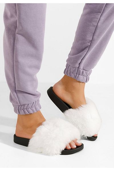 B T Shoes Papuci cu blanita albi Aleosa