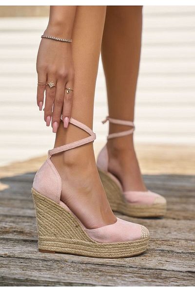 B T Shoes Sandale cu platforma Saniza roz