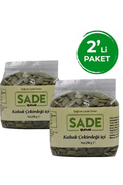 Sade Gurme SADE KABAK ÇEKİRDEĞİ İÇİ 250 GR 2 Lİ PAKET