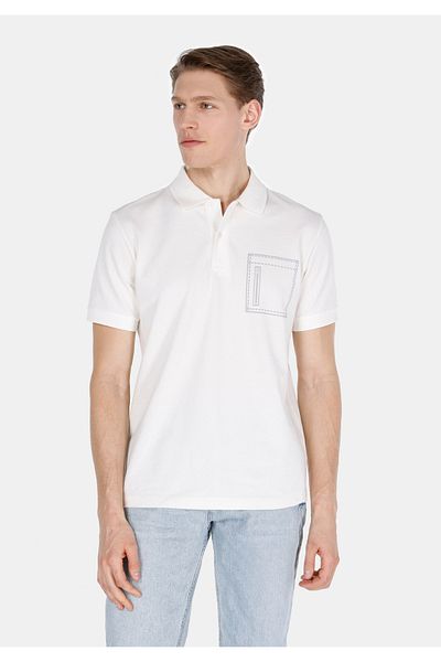 Colin's Regular Fit Polo Neck Plain Men's White Short Sleeve T-Shirt