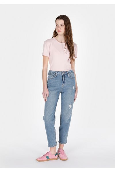 Colin's 896 Pantaloni de damă albaștri din denim cu talie înaltă, cu picior strâns, Maria Mom Fit