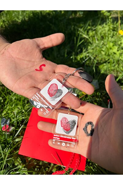 HayDün Kız erkek hediye aktivite eğlence parmak izi anahtarlık seti hediye