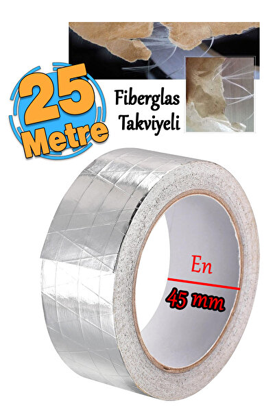 Badem10 Yapışkanlı Fiberglas Lif Takviyeli Alüminyum Folyo Bant 45 mm x 25 Me...