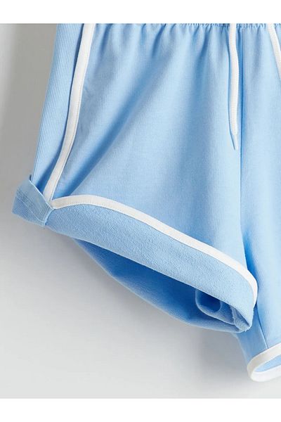 LC Waikiki Pantaloni scurți pentru fete LCW Kids, verzi, cu talie elastică