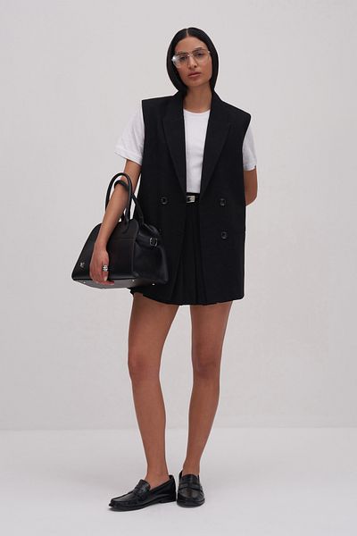 mathilda store Women's Black Private Edition Double Breasted Vest