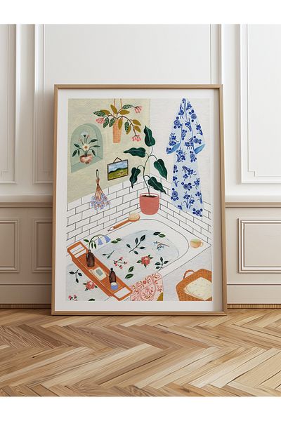 HOMEPACK Единична картина в дървена рамка, единичен плакат, картина TK/1063