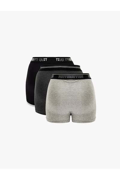 Koton Βαμβακερό Σετ Boxer 3 τεμαχίων με λεπτομέρεια από καουτσούκ